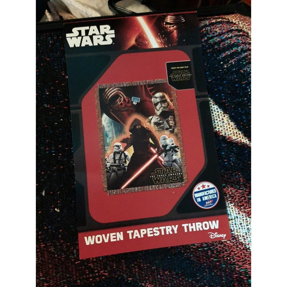 Disney Star Wars The Force Awakens‎ Holiday Woven Tapestry Blanket Throw 40x60